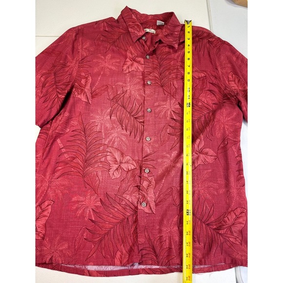 Batik Bay Mens Hawaiian Shirt Palm Tree Print Short Sleeve Casual Red L - Picture 5 of 7